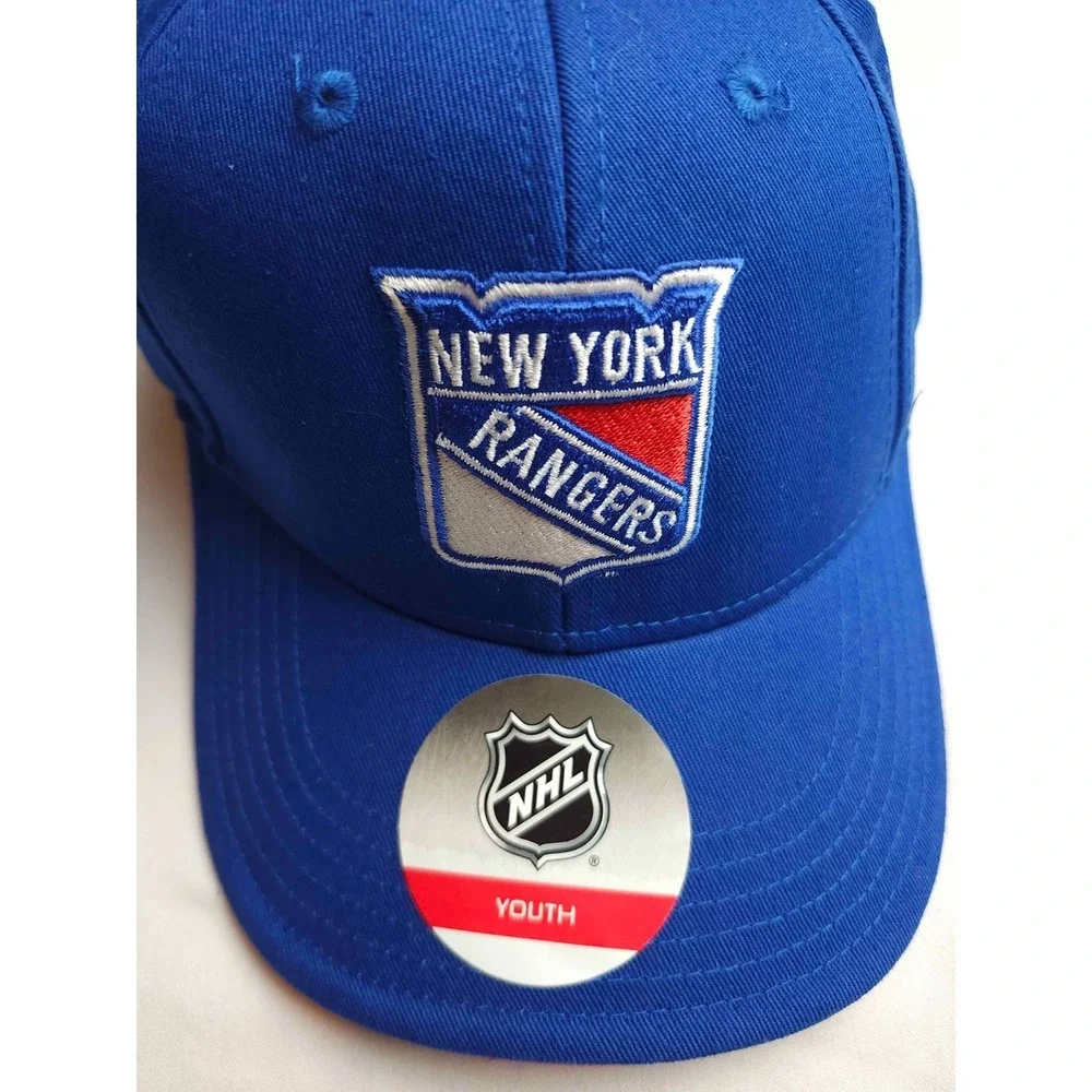 NHL New York Rangers Youth Adjustable Hat Cap Blue Red Logo Hockey Gear NWT